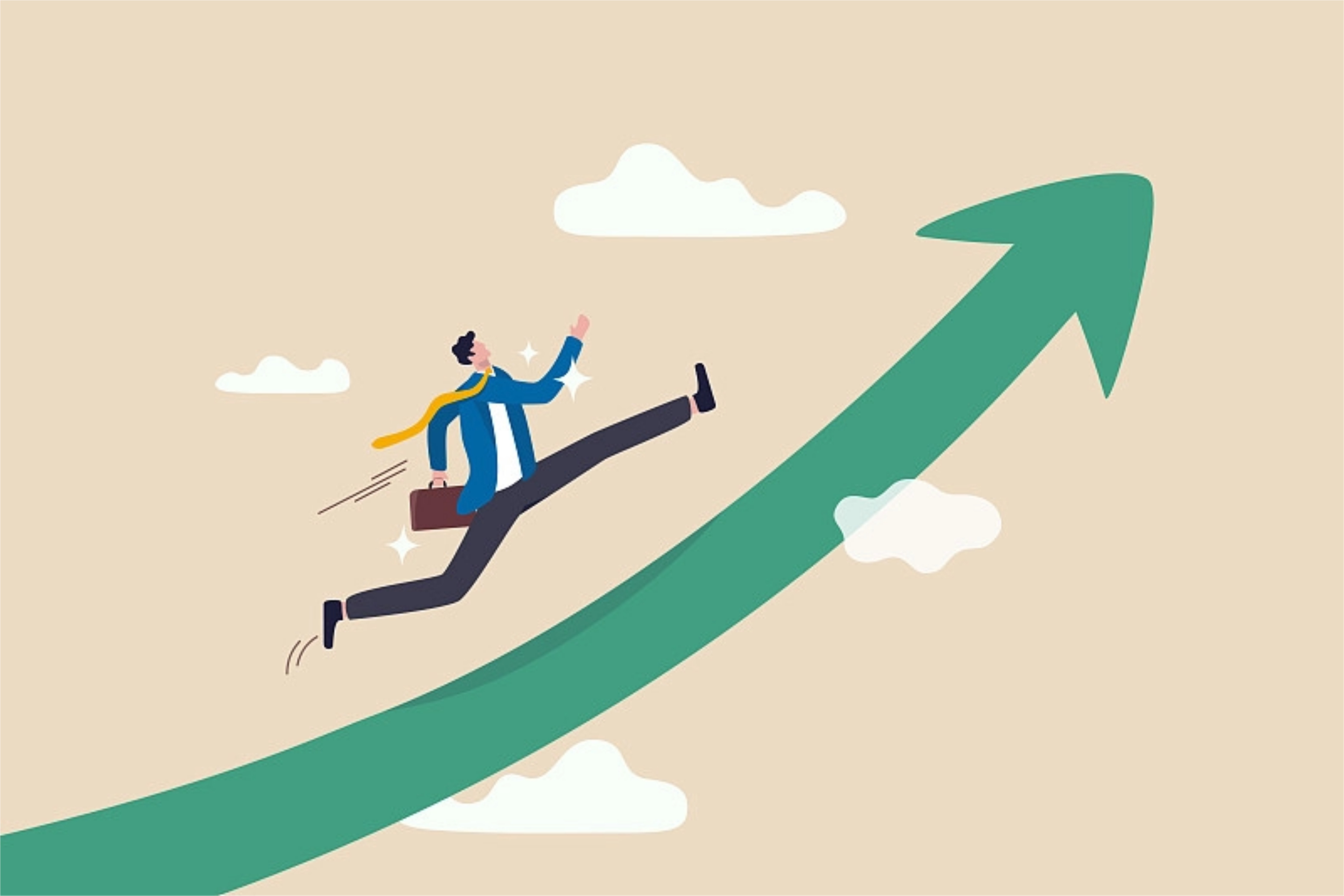 职场人在工作中取得成功概念