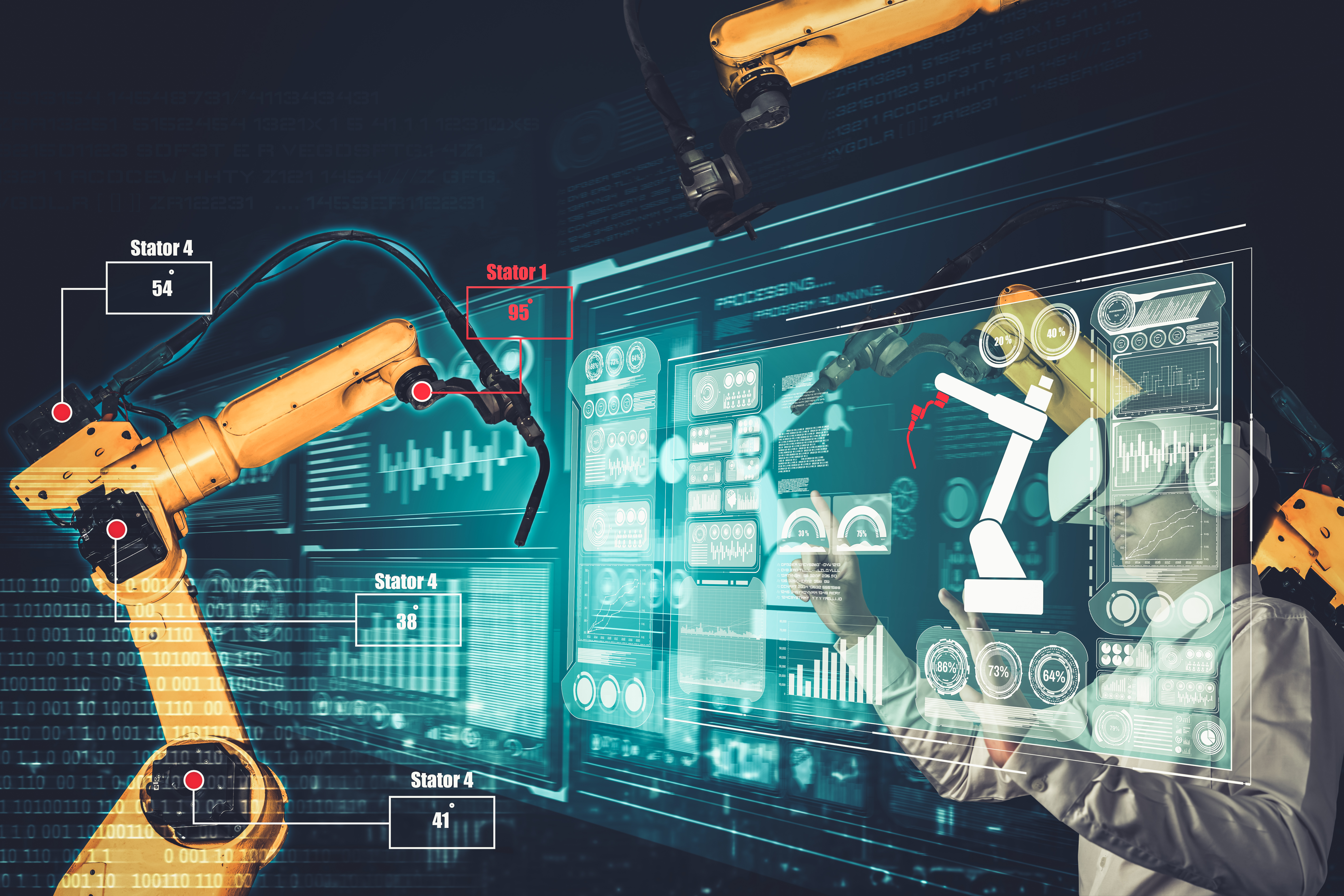 工程师控制机械臂场景