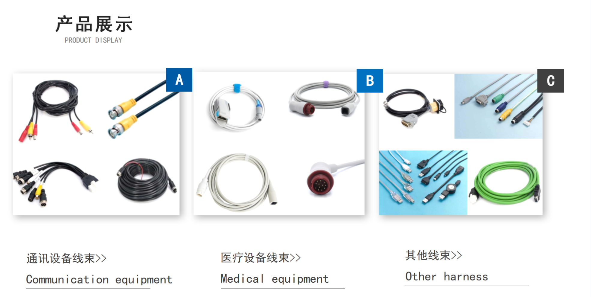 東莞市禧耀電子有限公司數據線系列、直流電源線、通訊設備與智慧醫療線束圖