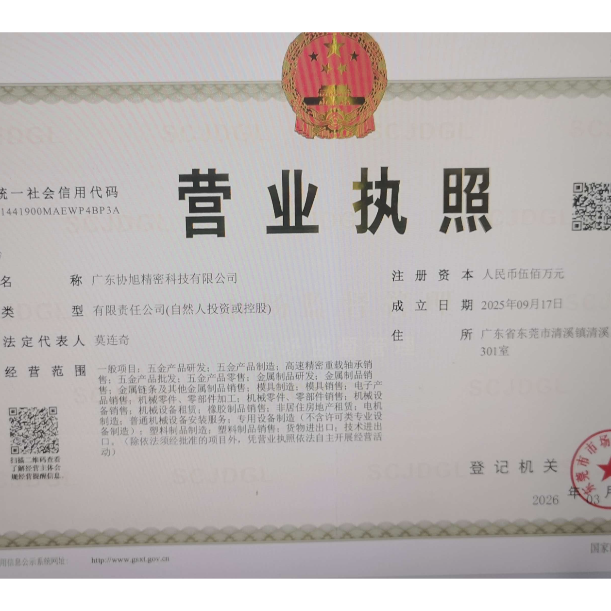 广东协旭精密科技有限公司